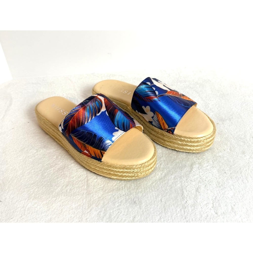 MUSSI tropical print Estadrille Wedge Sandal